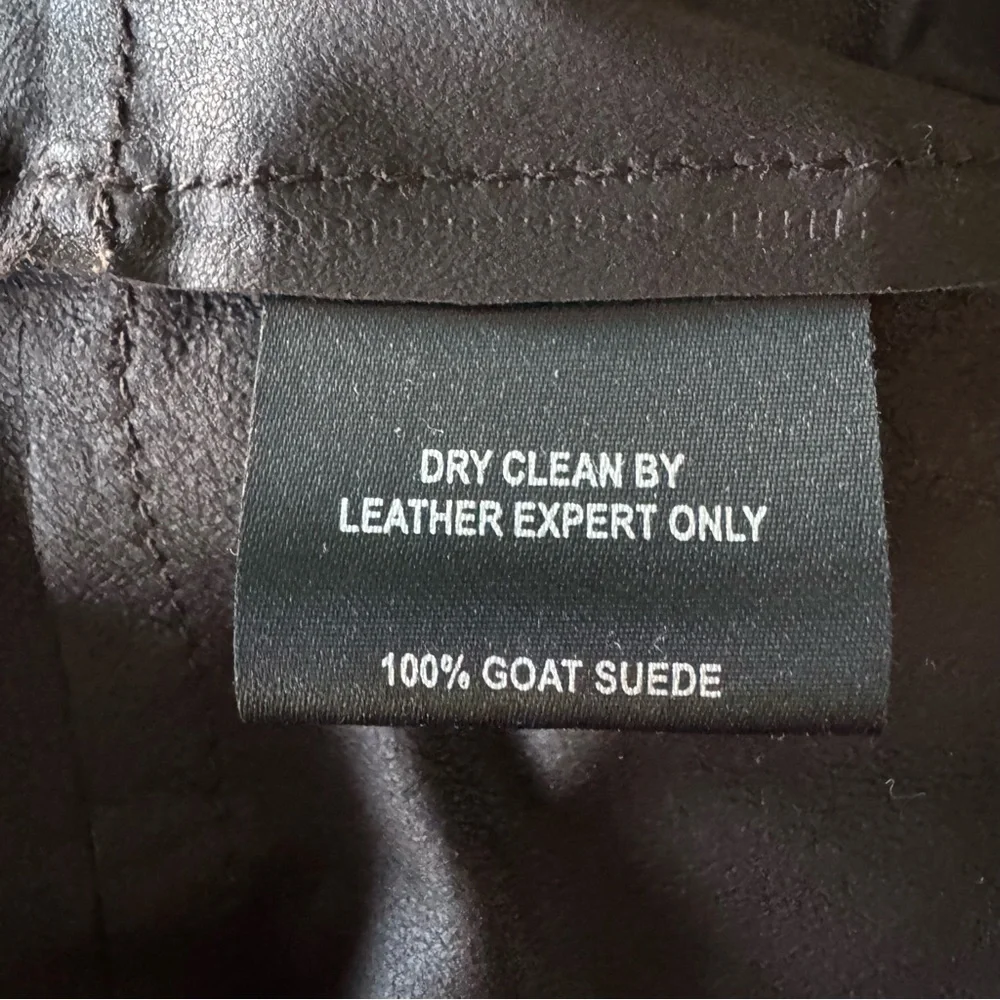 Men’s Max Davoli Baroni Brown Goat Suede Jacket Overshirt Size Small